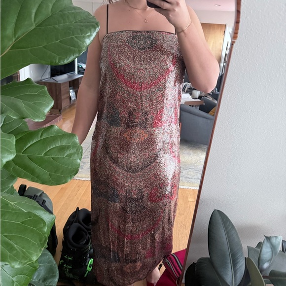 leda sequin dress veronica beard Veronica Beard Leda Sequin Midi Dress in Ombre Multi